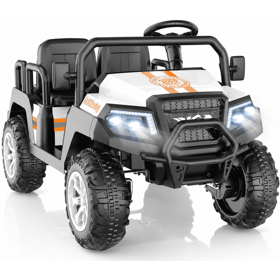 SaveJoy 24V 4 Seater Ride on Cars for Big Kids, Powered Ride on Toy Truck with Remote Control, Electric Car for Kids 3-8 Boys Girls