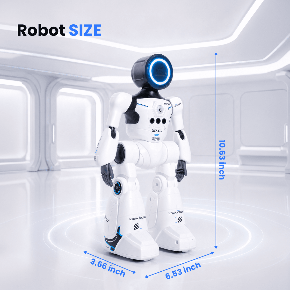 SaveJoy Smart RC Robot Toy for Kids, Voice Controlled with Delivery Tray, Gesture Sensing Programmable Actions Music Dance 2.4GHz Rechargeable Robot