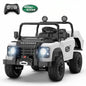 SaveJoy Licensed Land Rover Defender 24V 2-Seater Ride-On, 4WD 400W Electric Truck with Motorized Dump Bed & Remote