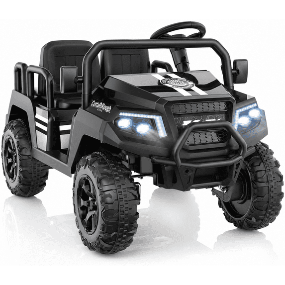 SaveJoy 24V 4 Seater Ride on Cars for Big Kids, Powered Ride on Toy Truck with Remote Control, Electric Car for Kids 3-8 Boys Girls