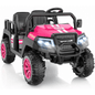 SaveJoy 24V 4 Seater Ride on Cars for Big Kids, Powered Ride on Toy Truck with Remote Control, Electric Car for Kids 3-8 Boys Girls