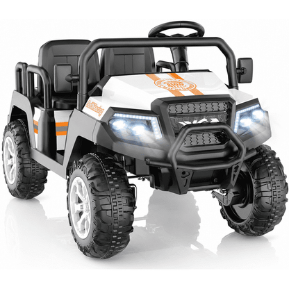 SaveJoy 24V 4 Seater Ride on Cars for Big Kids, Powered Ride on Toy Truck with Remote Control, Electric Car for Kids 3-8 Boys Girls