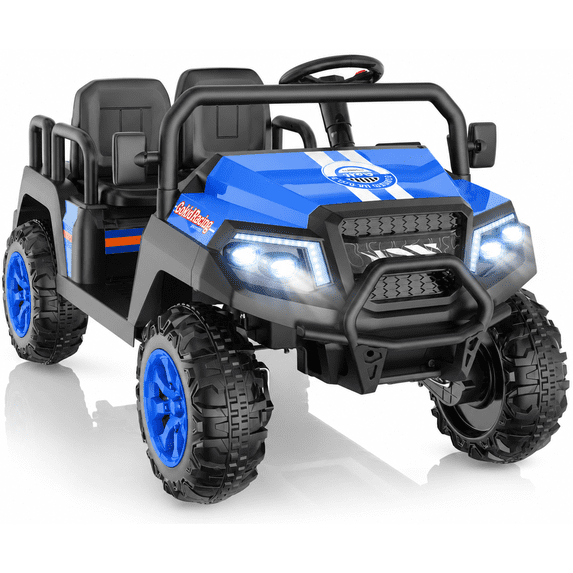 SaveJoy 24V 4 Seater Ride on Cars for Big Kids, Powered Ride on Toy Truck with Remote Control, Electric Car for Kids 3-8 Boys Girls