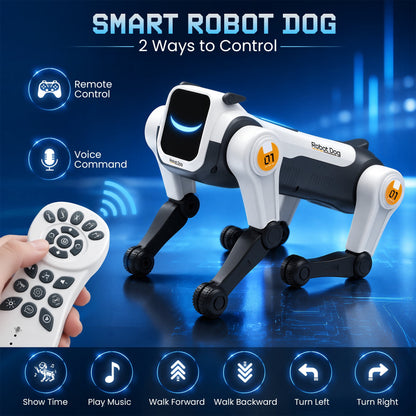 SaveJoy RC Robot Dog Toys for Kids, Remote Control Smart Robot Pet with Voice Control & Programming, Electronic Pet Toy for Boys Girls Ages 6+