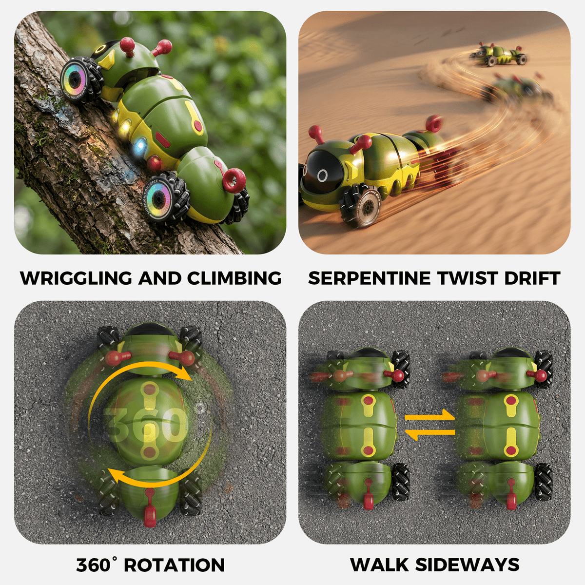 SaveJoy Remote Control Car, Gesture Sensing RC Twist Stunt Car, RC Car Toys for Kids with Insect Sound & Spray, Birthday Gift for Boys Girls Ages 3-12